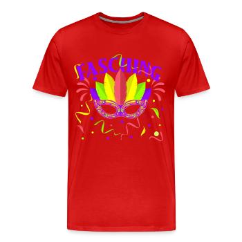 Fasching, Party - Männer Premium Bio T-Shirt - Rot - Vorne - Damien (186cm)