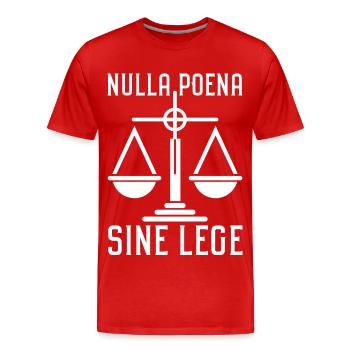 Latein Spruch Richter Nulla Poena Sine Lege - Männer Premium Bio T-Shirt - Rot - Vorne - Damien (186cm)