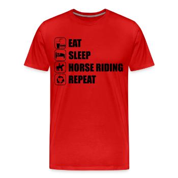 Eat Sleep Horse Riding - T-shirt bio Premium Homme - rouge - Devant - Damien (186cm)