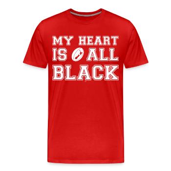 New Zealand My Heart Is All Black - Men's Premium Organic T-Shirt - red - Front - Damien (186cm)
