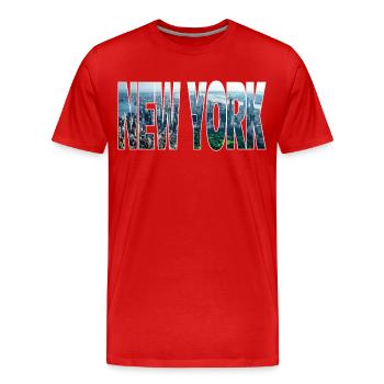 New York - Männer Premium Bio T-Shirt - Rot - Vorne - Damien (186cm)