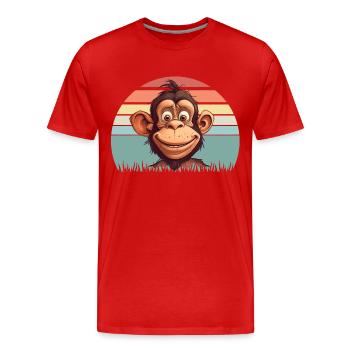 Affe - Männer Premium Bio T-Shirt - Rot - Vorne - Damien (186cm)