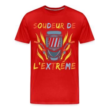 Soudeur de l extrême humour soudure cadeau soudeur - T-shirt bio Premium Homme - rouge - Devant - Damien (186cm)
