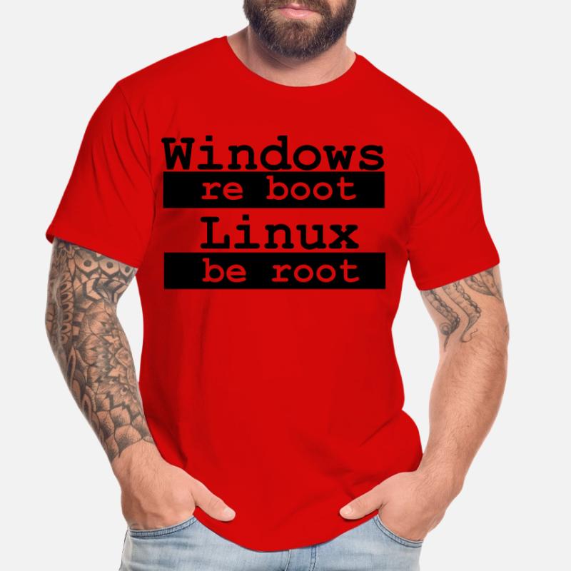 Windows re boot - Linux be root Männer Premium Bio T-Shirt
