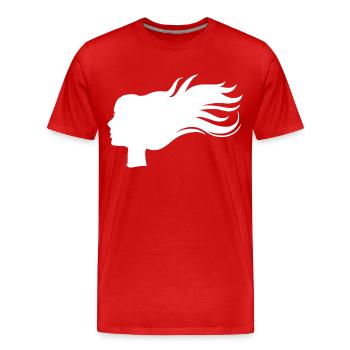 Woman Girl Girl - Men's Premium Organic T-Shirt - red - Front - Damien (186cm)