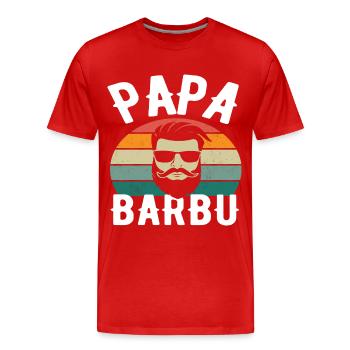 Papa barbu cadeau fête des pères avec barbe - T-shirt bio Premium Homme - rouge - Devant - Damien (186cm)