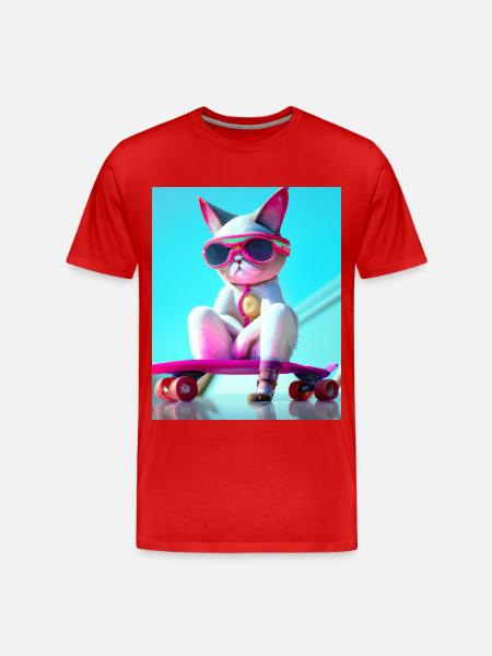Cool Skateboard Cats - Men's Premium Organic T-Shirt - red