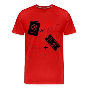 Travel - Men's Premium Organic T-Shirt - red - Front - Damien (186cm)