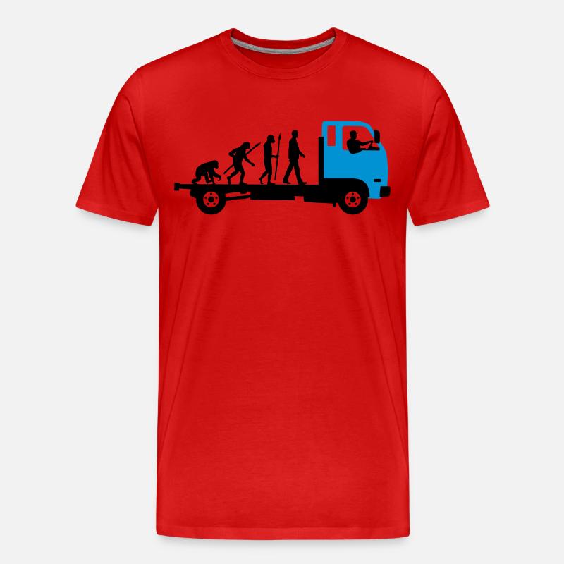 evolution_of_man_trucker_112013_a_2c - Männer Premium Bio T-Shirt - Rot
