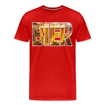 Bière - T-shirt bio Premium Homme - rouge - Devant - Damien (186cm)