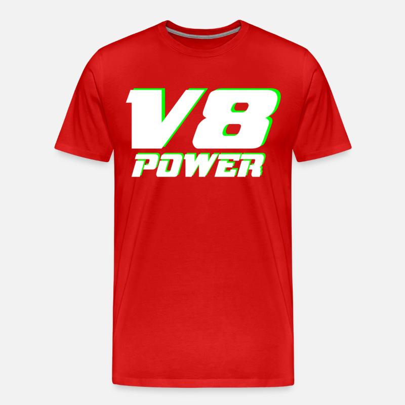 V8 - Männer Premium Bio T-Shirt - Rot