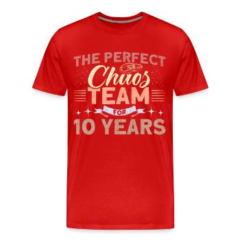 10th Wedding Anniversary Couple Design 10 Years of Marriage - Men's Premium Organic T-Shirt - red - Front - Damien (186cm)