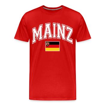 Mayence - T-shirt bio Premium Homme - rouge - Devant - Damien (186cm)