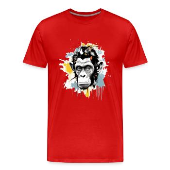 Kito, der Schimpanse - Männer Premium Bio T-Shirt - Rot - Vorne - Damien (186cm)