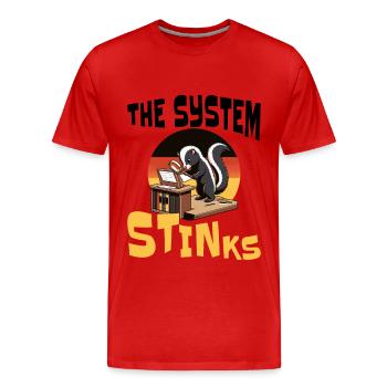 Le système politique pue - T-shirt bio Premium Homme - rouge - Devant - Damien (186cm)