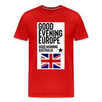 Guten Abend Europa - Männer Premium Bio T-Shirt - Rot - Vorne - Damien (186cm)