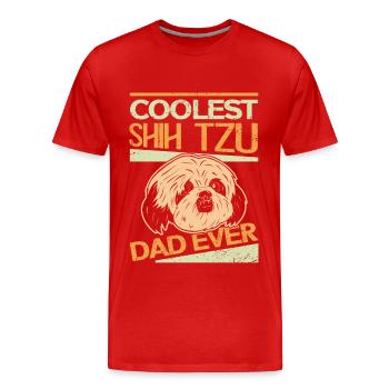 Shih Tzu Papa | Propriétaire Chien Propriétaire Cadeau - T-shirt bio Premium Homme - rouge - Devant - Damien (186cm)