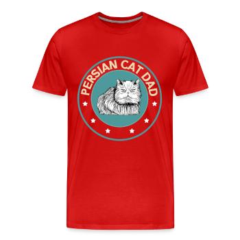 Perserkatze Katzenpapa Katzenbesitzer Geschenk - Männer Premium Bio T-Shirt - Rot - Vorne - Damien (186cm)