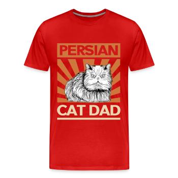 Perserkatze Katzenpapa | Katzenbesitzer Geschenk - Männer Premium Bio T-Shirt - Rot - Vorne - Damien (186cm)