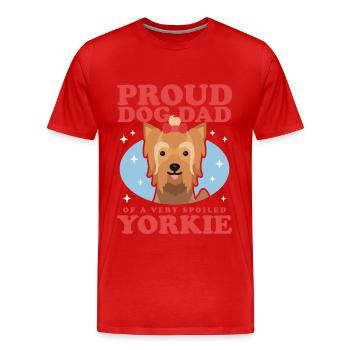 Yorkie Dad Yorkshire Terrier Dog Cadeau - T-shirt bio Premium Homme - rouge - Devant - Damien (186cm)