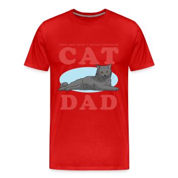 British Shorthair Papa Chat Chat Papa Cadeau - T-shirt bio Premium Homme - rouge - Devant - Damien (186cm)