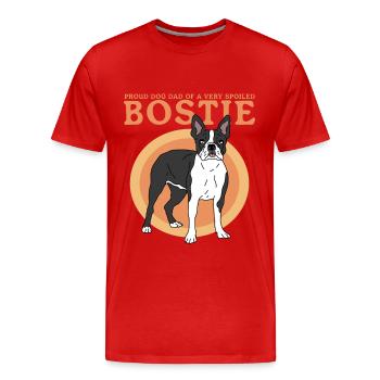 Boston Terrier Dad Hunde Hundebesitzer Geschenk - Männer Premium Bio T-Shirt - Rot - Vorne - Damien (186cm)
