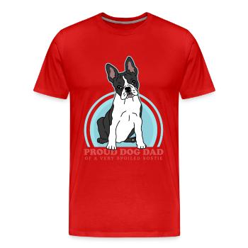 Boston Terrier Dad | Hunde Hundebesitzer Geschenk - Männer Premium Bio T-Shirt - Rot - Vorne - Damien (186cm)