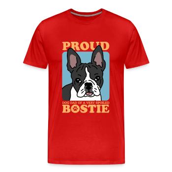 Boston Terrier Dad Hund Hundebesitzer Geschenk - Männer Premium Bio T-Shirt - Rot - Vorne - Damien (186cm)