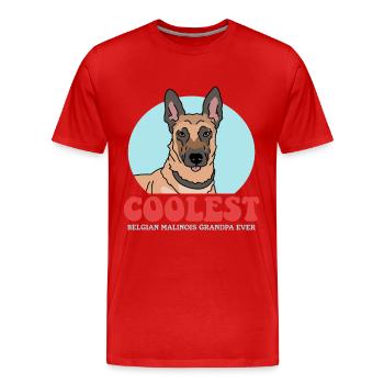 Malinois Grandpa Belgischer Schäferhund Geschenk - Männer Premium Bio T-Shirt - Rot - Vorne - Damien (186cm)