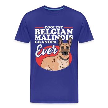 Malinois Grand-père Berger Belge Cadeau - T-shirt bio Premium Homme - bleu roi - Devant - Damien (186cm)