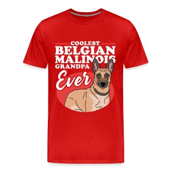 Malinois Grandpa Belgischer Schäferhund Geschenk - Männer Premium Bio T-Shirt - Rot - Vorne - Damien (186cm)
