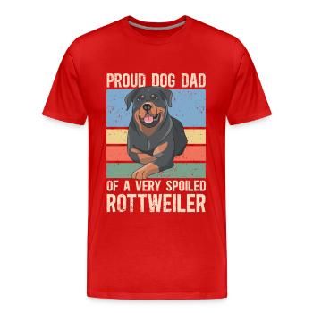 Rottweiler Dad Herrchen Hundebesitzer Geschenk - Männer Premium Bio T-Shirt - Rot - Vorne - Damien (186cm)