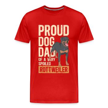 Rottweiler Dad | Herrchen Hundebesitzer Geschenk - Männer Premium Bio T-Shirt - Rot - Vorne - Damien (186cm)