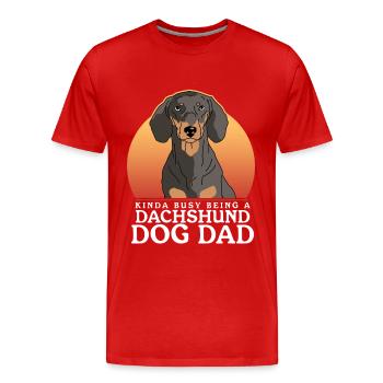 Teckel Papa Teckel Chien Propriétaire Cadeau - T-shirt bio Premium Homme - rouge - Devant - Damien (186cm)