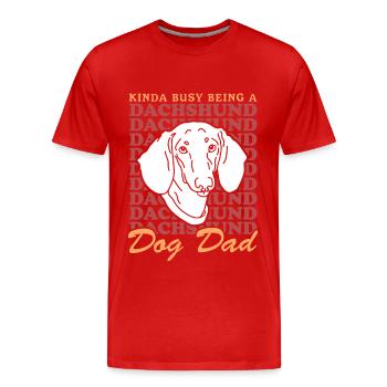 Teckel Papa Chiens teckels Chien Propriétaire Cadeau - T-shirt bio Premium Homme - rouge - Devant - Damien (186cm)