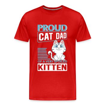 Chat Papa Propriétaire de chat Chat Chat Cadeau - T-shirt bio Premium Homme - rouge - Devant - Damien (186cm)