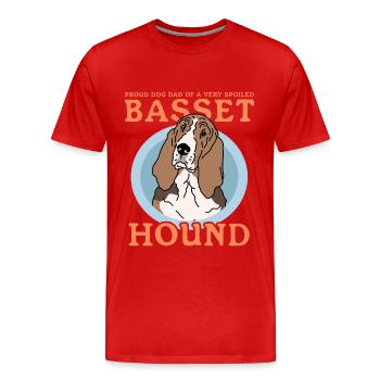 Basset Hound Papa Propriétaire de chien Propriétaire Cadeau - T-shirt bio Premium Homme - rouge - Devant - Damien (186cm)