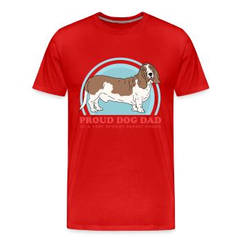 Basset Hound Dad Owner Dog Owner Gift - Men's Premium Organic T-Shirt - red - Front - Damien (186cm)