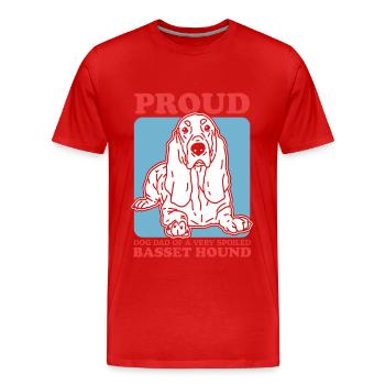 Basset Hound Dad Dog Dad Dog Owner Gift - Men's Premium Organic T-Shirt - red - Front - Damien (186cm)