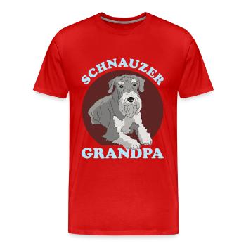 Schnauzer Grand-père Propriétaire de chien Propriétaire Cadeau - T-shirt bio Premium Homme - rouge - Devant - Damien (186cm)
