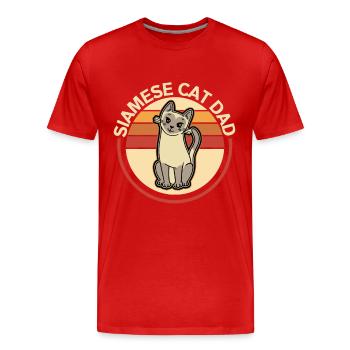 Siamkatze Dad Katzenpapa Katzenbesitzer Geschenk - Männer Premium Bio T-Shirt - Rot - Vorne - Damien (186cm)