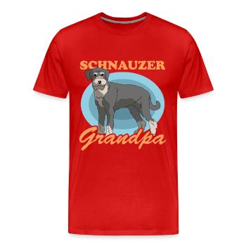 Schnauzer Grand-père Chien Propriétaire de chien Cadeau - T-shirt bio Premium Homme - rouge - Devant - Damien (186cm)