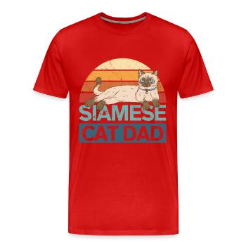Siamkatze Katzenpapa | Katzenbesitzer Geschenk - Männer Premium Bio T-Shirt - Rot - Vorne - Damien (186cm)