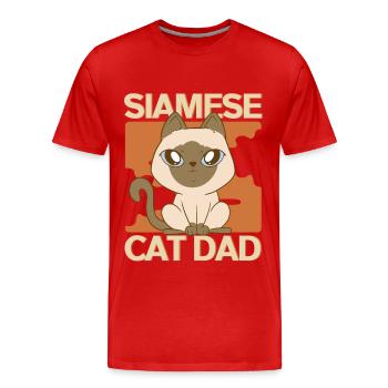 Siamkatze Katzenpapa Katzenbesitzer Geschenk - Männer Premium Bio T-Shirt - Rot - Vorne - Damien (186cm)