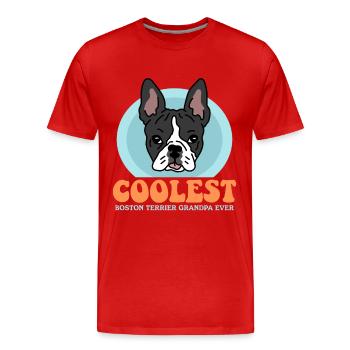 Boston Terrier Grandpa Hundebesitzer Geschenk - Männer Premium Bio T-Shirt - Rot - Vorne - Damien (186cm)