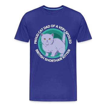 British Shorthair Dad British Shorthair Gift - Men's Premium Organic T-Shirt - royal blue - Front - Damien (186cm)