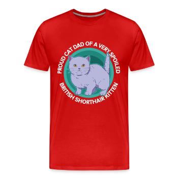 British Shorthair Dad Cadeau British Shorthair - T-shirt bio Premium Homme - rouge - Devant - Damien (186cm)