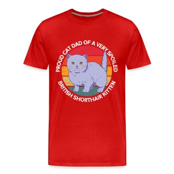 British Shorthair Dad Cats Cadeau - T-shirt bio Premium Homme - rouge - Devant - Damien (186cm)