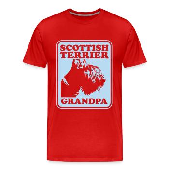 Scottish Terrier Grandpa Dog Owner Cadeau - T-shirt bio Premium Homme - rouge - Devant - Damien (186cm)