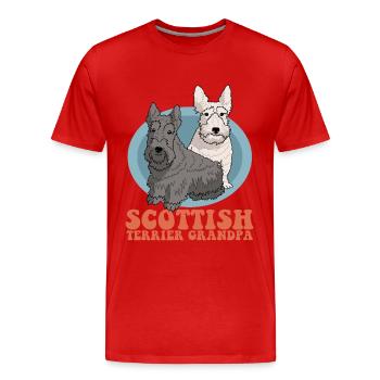 Scottish Terrier Grandpa Dog Owner Cadeau - T-shirt bio Premium Homme - rouge - Devant - Damien (186cm)
